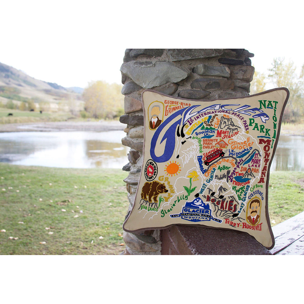 Glacier Park Hand-Embroidered Pillow Quirks!
