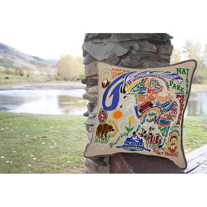 Glacier Park Hand-Embroidered Pillow Quirks!