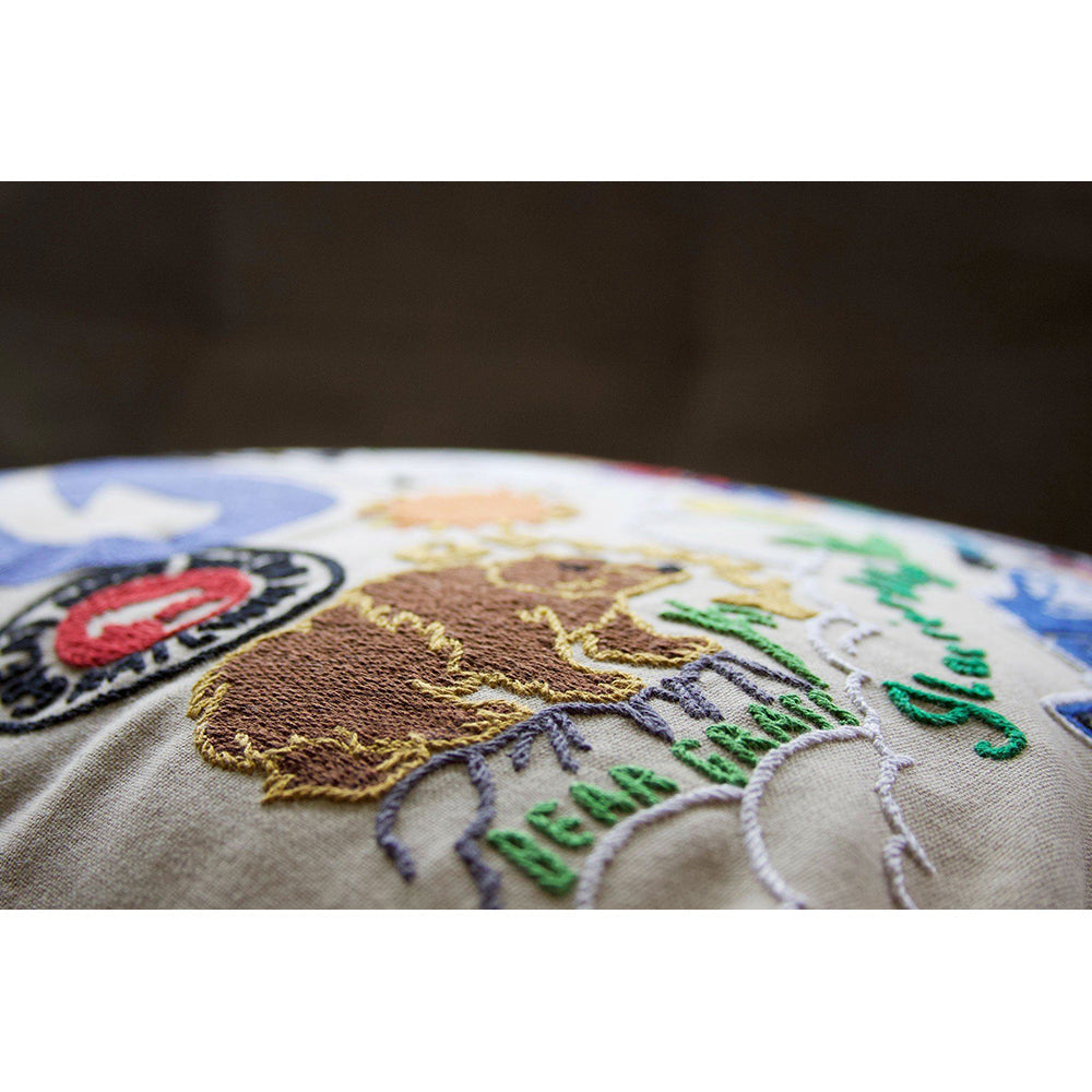 Glacier Park Hand-Embroidered Pillow Quirks!