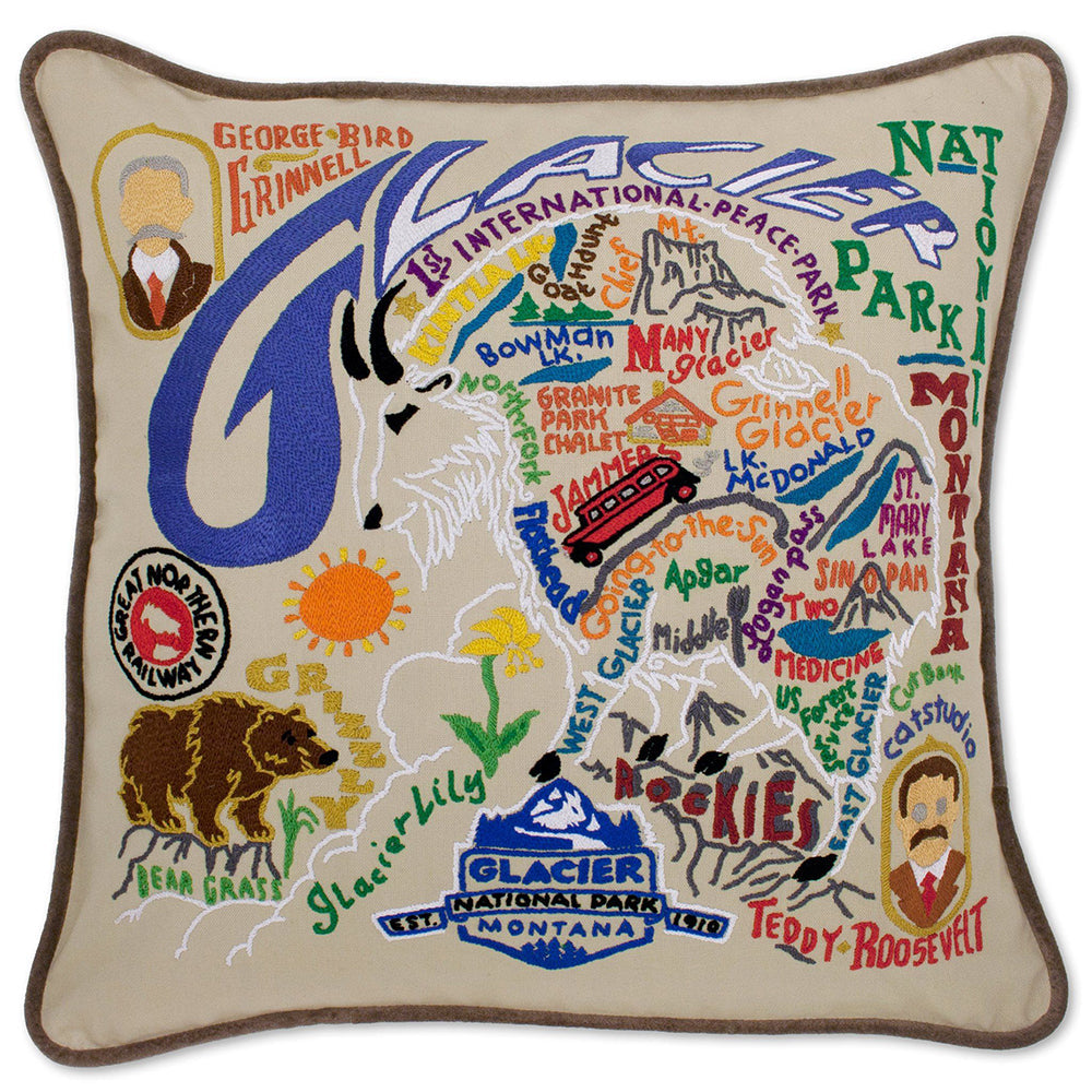 Glacier Park Hand-Embroidered Pillow Quirks!