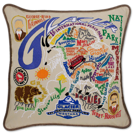 Glacier Park Hand-Embroidered Pillow Quirks!