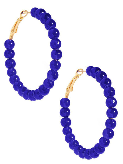Glass Bead Hoop Earrings - Cobalt Quirks!
