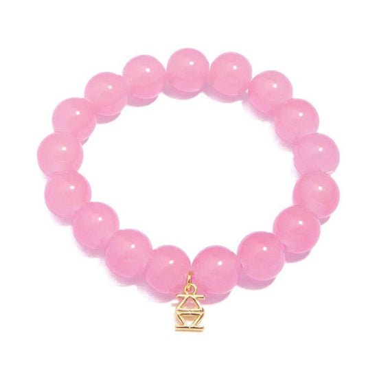 Glass Bead Stretch Bracelet - Light Pink Quirks!