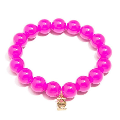 Glass Bead Stretch Bracelet - Hot Pink Quirks!