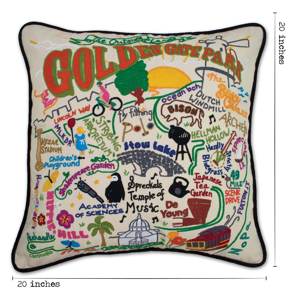 Golden Gate Park Hand-Embroidered Pillow Quirks!