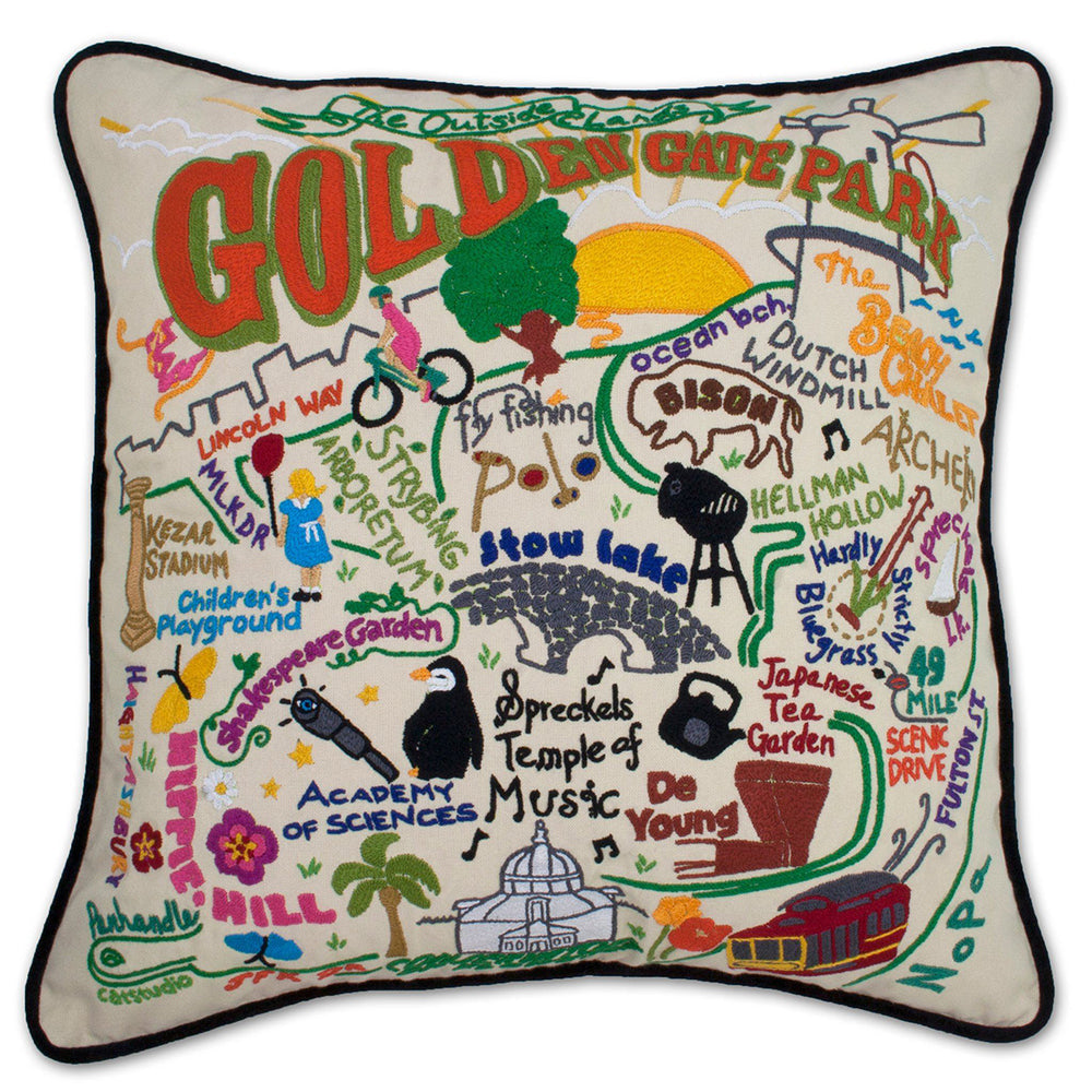 Golden Gate Park Hand-Embroidered Pillow Quirks!
