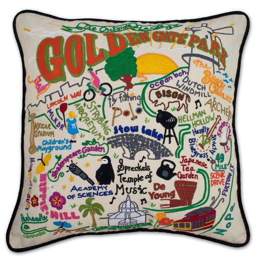 Golden Gate Park Hand-Embroidered Pillow Quirks!