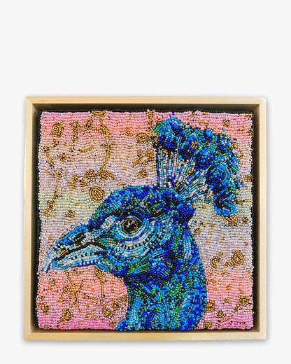 Golden Hour Peacock ( Fully Beaded Artwork ) Heather Freitas