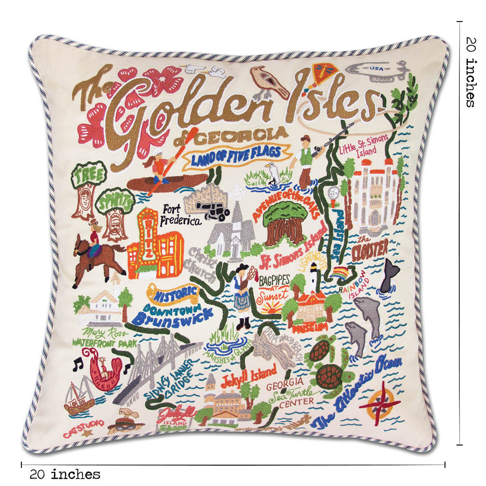 Golden Isles Hand-Embroidered Pillow Quirks!