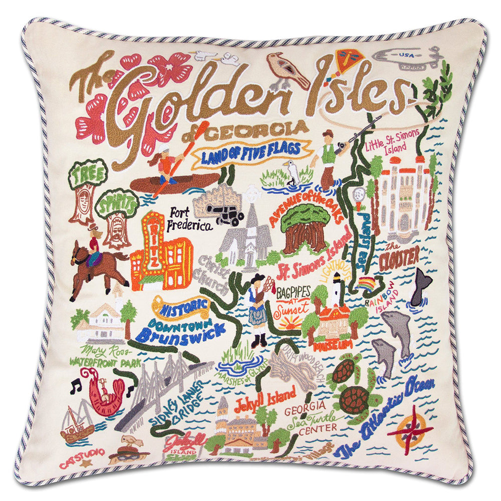 Golden Isles Hand-Embroidered Pillow Quirks!