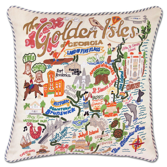 Golden Isles Hand-Embroidered Pillow Quirks!
