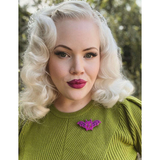 Gothic Glam Bat Scatter Pin by Johanna Parker x Lipstick & Chrome - PLUM