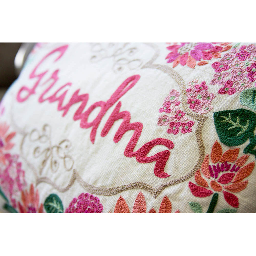 Grandma Love Letters Hand-Embroidered Pillow by CatStudio Quirks!