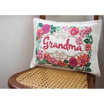 Grandma Love Letters Hand-Embroidered Pillow by CatStudio Quirks!