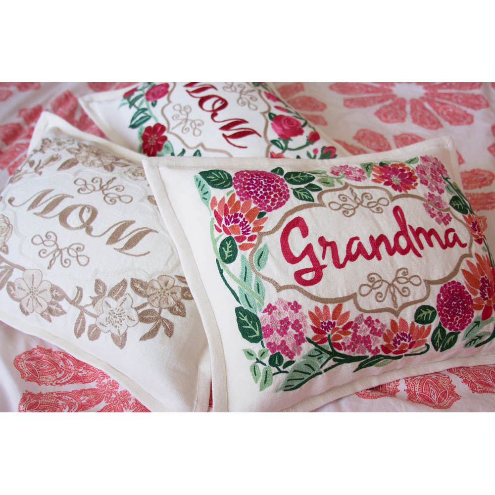 Grandma Love Letters Hand-Embroidered Pillow by CatStudio Quirks!