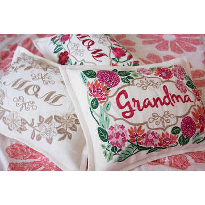 Grandma Love Letters Hand-Embroidered Pillow by CatStudio Quirks!