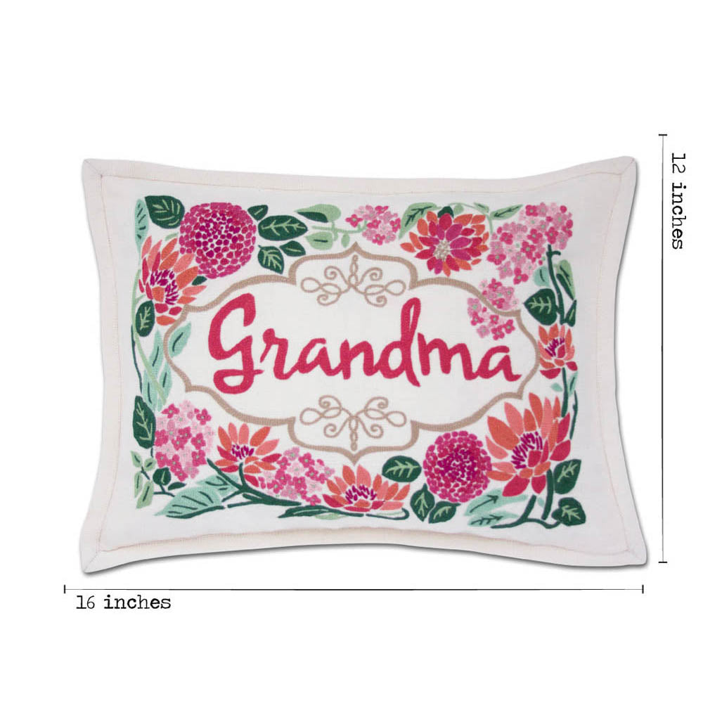 Grandma Love Letters Hand-Embroidered Pillow by CatStudio Quirks!