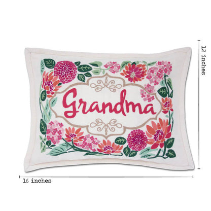 Grandma Love Letters Hand-Embroidered Pillow by CatStudio Quirks!