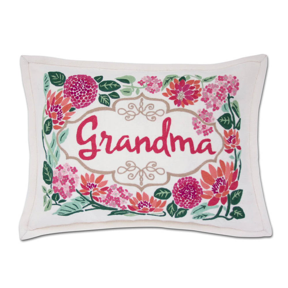Grandma Love Letters Hand-Embroidered Pillow by CatStudio Quirks!