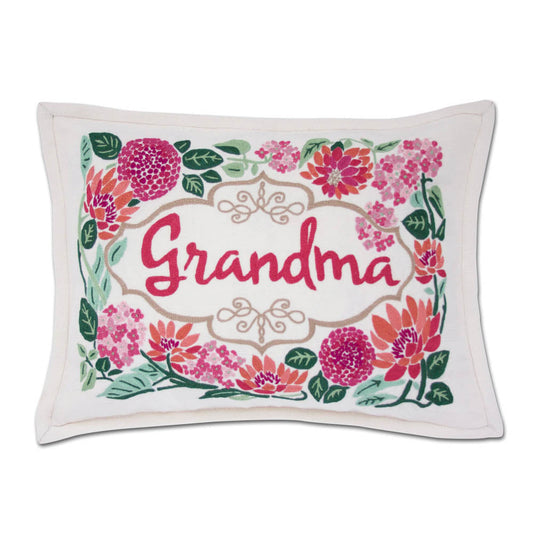 Grandma Love Letters Hand-Embroidered Pillow by CatStudio Quirks!