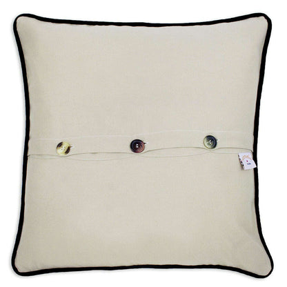 Great Lakes Hand-Embroidered Pillow