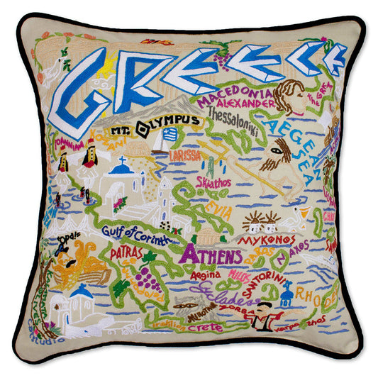 Greece Hand-Embroidered Pillow Quirks!