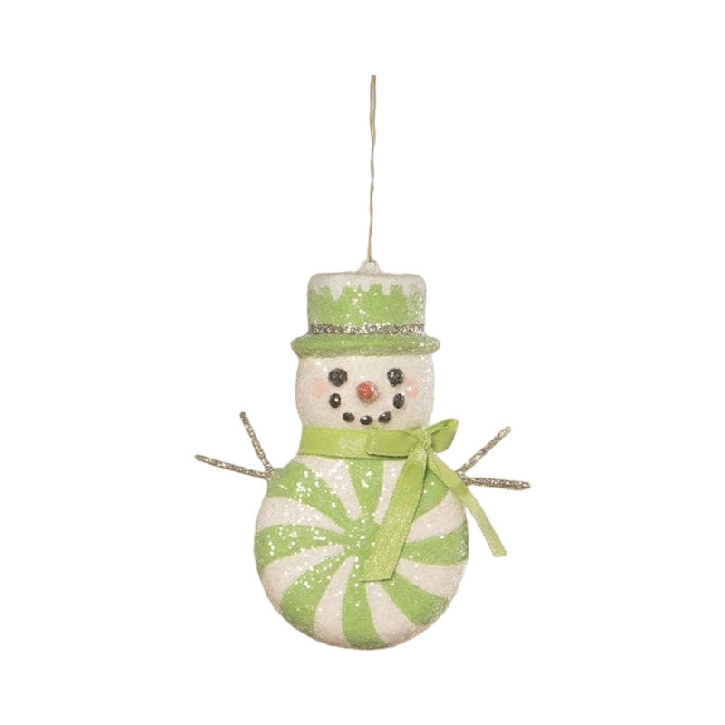 Green Peppermint Snowman Ornament by Bethany Lowe Designs Quirks!