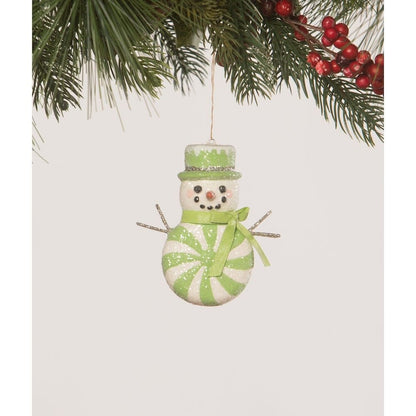 Green Peppermint Snowman Ornament by Bethany Lowe Designs Quirks!