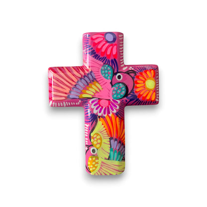 Guerrero Hand-Painted Cross Wall Art | Colorful Mexican Décor