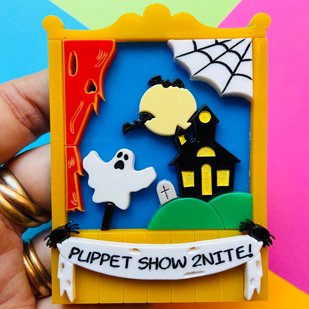 Creepy Funfair Collection - Scary Puppet Show Acrylic Brooch by Makokot Design Quirks!