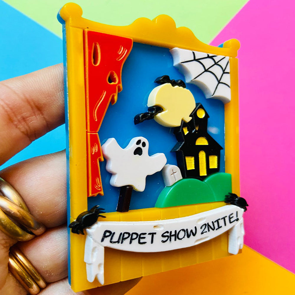 Creepy Funfair Collection - Scary Puppet Show Acrylic Brooch by Makokot Design Quirks!