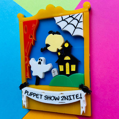 Creepy Funfair Collection - Scary Puppet Show Acrylic Brooch by Makokot Design Quirks!
