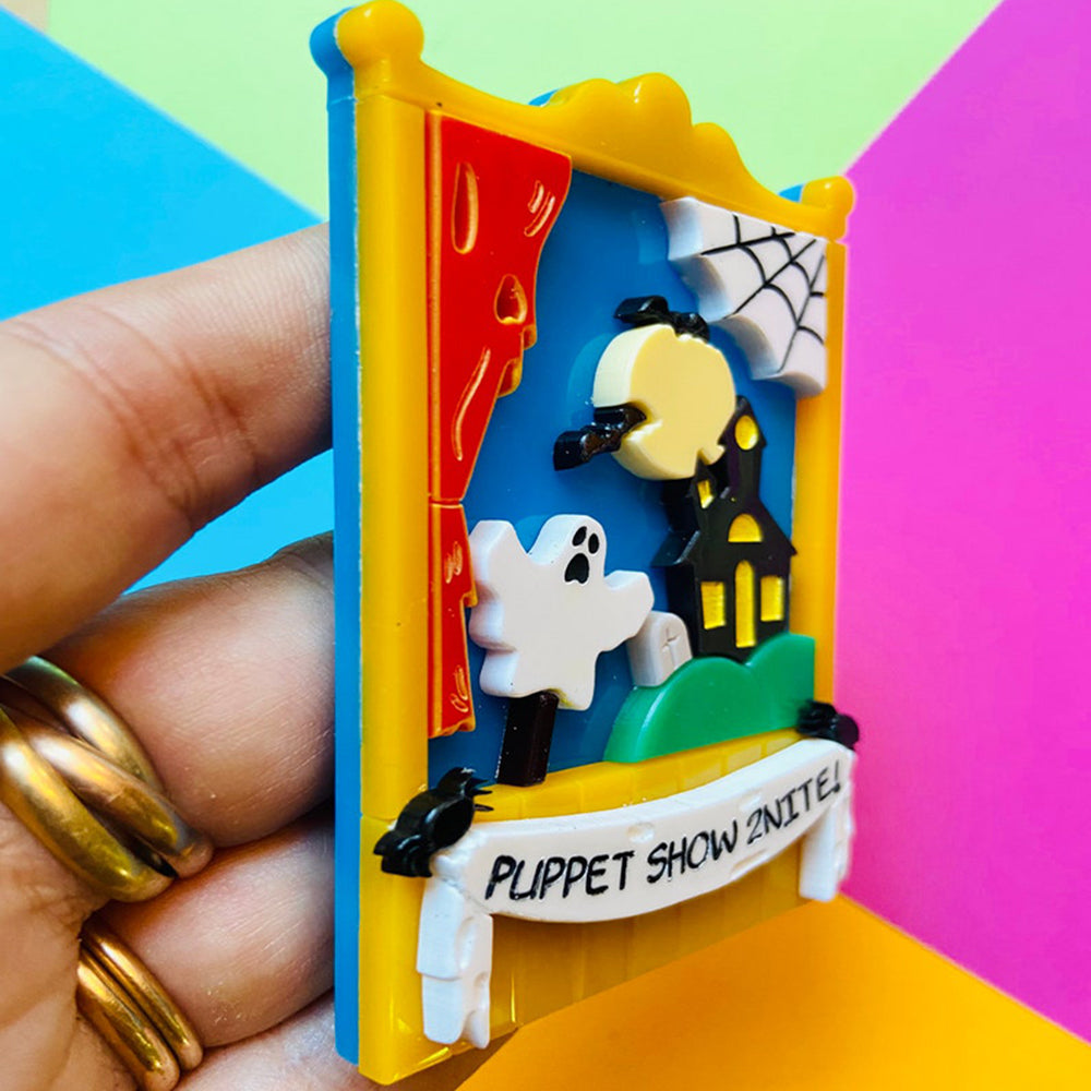 Creepy Funfair Collection - Scary Puppet Show Acrylic Brooch by Makokot Design Quirks!