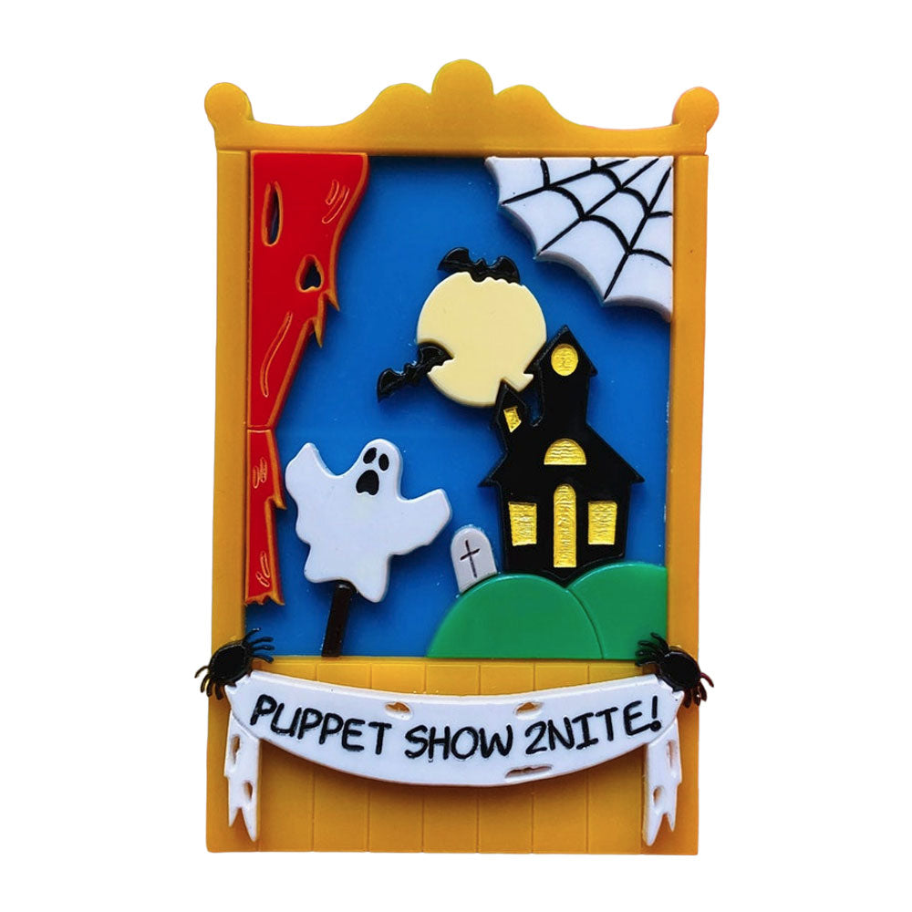 Creepy Funfair Collection - Scary Puppet Show Acrylic Brooch by Makokot Design Quirks!