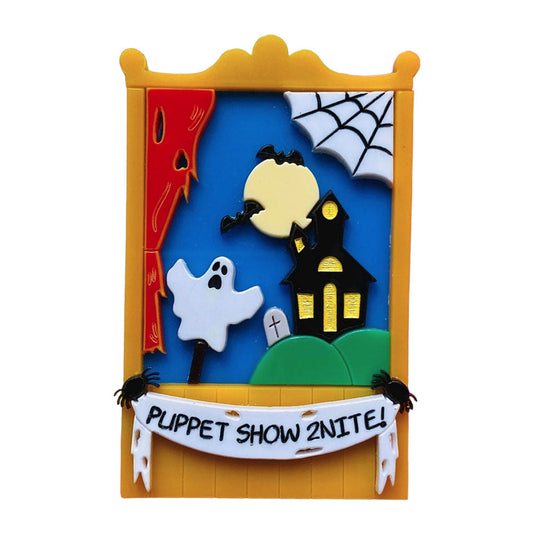 Creepy Funfair Collection - Scary Puppet Show Acrylic Brooch by Makokot Design Quirks!