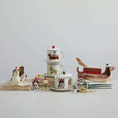 Hand-Painted Ceramic Dog w/ Gift Planter