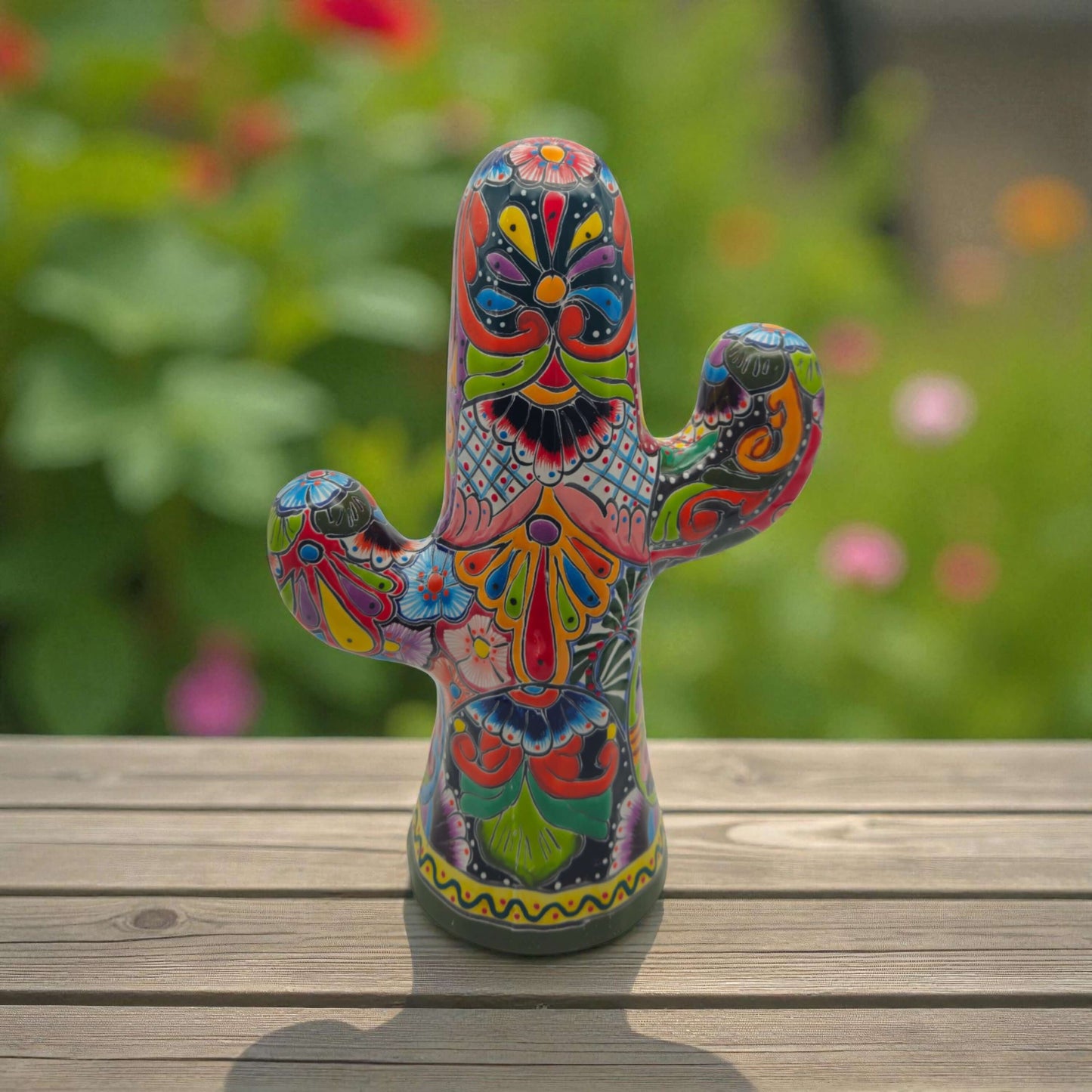 Hand-Painted Talavera Cactus | Vibrant Mexican Ceramic Art