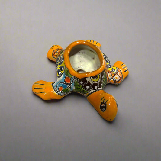 Hand-Painted Talavera Sea Turtle | Mini Vibrant Planter