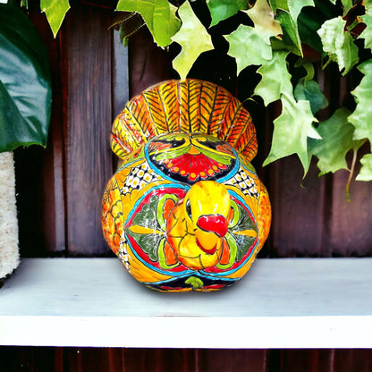 Talavera Turkey Statue | Hand-Painted Mexican Folk Art