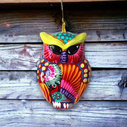 Small Guerrero Owl Wall Decor | Handcrafted Mexican Ceramic Accent