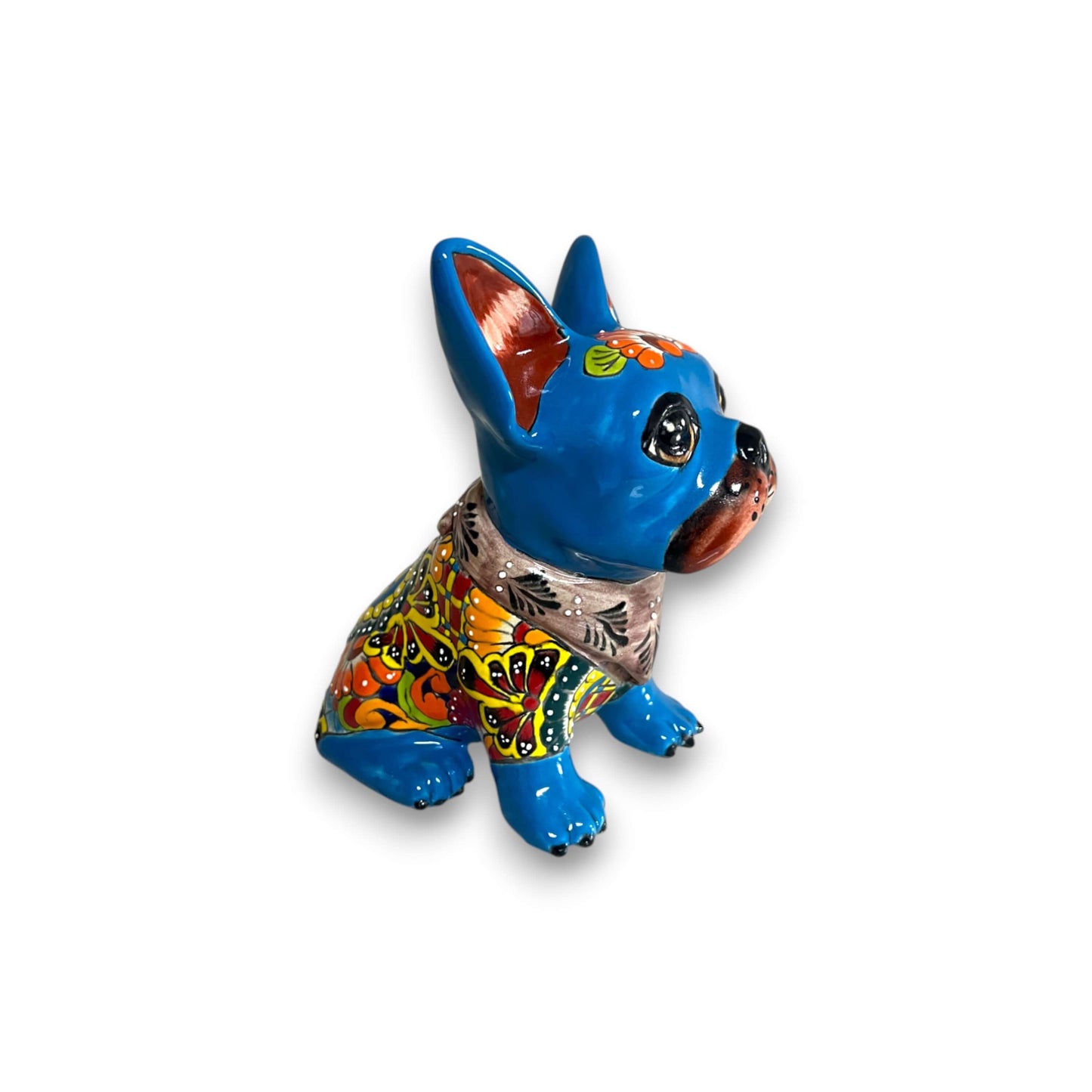 Talavera French Bulldog | Handcrafted Mexican Frenchie Statue