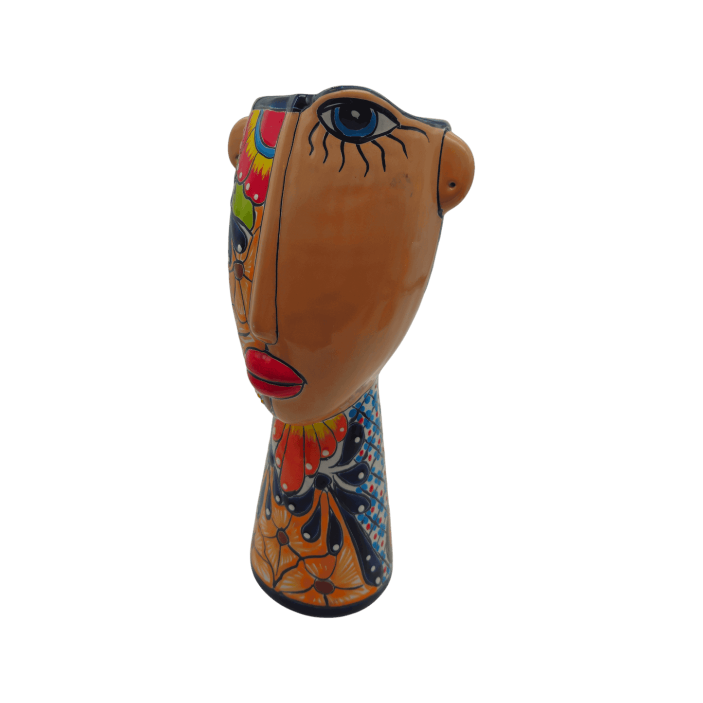 Talavera Lady Planter | Handcrafted Mexican Folk Art