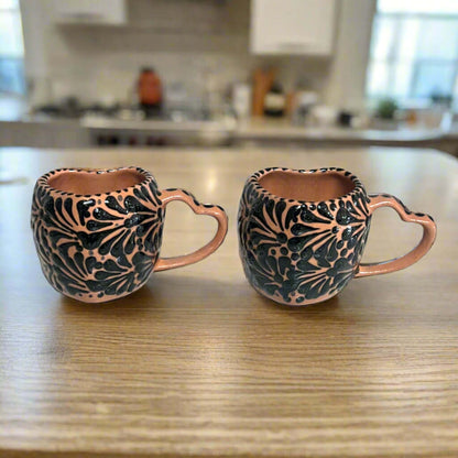 Black Talavera Heart Mug – Slightly Imperfect & Handmade