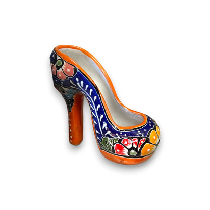 Talavera High Heel Statue | Colorful Handmade Mexican Decor