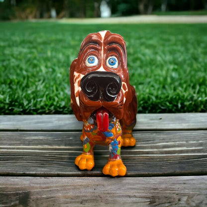 Talavera Cocker Spaniel Statue | Colorful Hand-Painted Mexican Dog Art