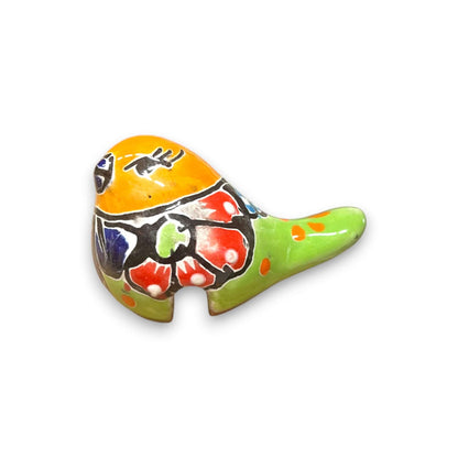 Talavera Pot Perching Bird | Handpainted Mexican Accent