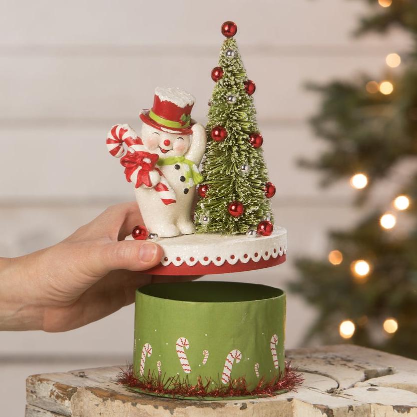 Happy Snowman on Box by Bethany Lowe Designs Quirks!