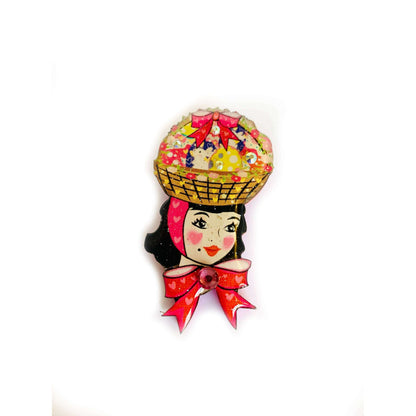 Harriet and her Easter Bonnet Brooch