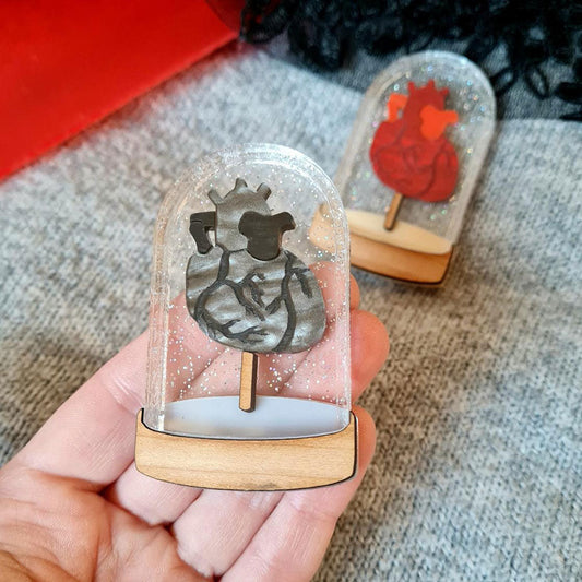 Heart In A Bell Jar Brooch by Cherryloco BLACK