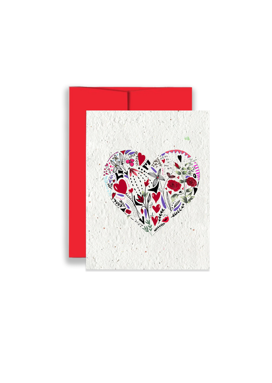 Heart-Crafted Love Wildflower Seed Paper Card